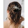 imageSWEETV Wedding Hair Comb Pearl Bride Hair Pins Flower Hair Piece Rhinestone Bridal Hair Accessories for Women and GirlsSliver01