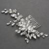 imageSWEETV Wedding Hair Comb Pearl Bride Hair Pins Flower Hair Piece Rhinestone Bridal Hair Accessories for Women and GirlsSliver01
