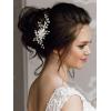 imageSWEETV Wedding Hair Comb Pearl Bride Hair Pins Flower Hair Piece Rhinestone Bridal Hair Accessories for Women and GirlsSliver01