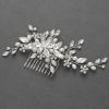 imageSWEETV Wedding Hair Comb Pearl Bride Hair Pins Flower Hair Piece Rhinestone Bridal Hair Accessories for Women and GirlsSliver01