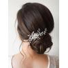 imageSWEETV Wedding Hair Comb Pearl Bride Hair Pins Flower Hair Piece Rhinestone Bridal Hair Accessories for Women and GirlsSliver01