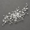 imageSWEETV Wedding Hair Comb Pearl Bride Hair Pins Flower Hair Piece Rhinestone Bridal Hair Accessories for Women and GirlsSliver02