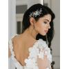 imageSWEETV Wedding Hair Comb Pearl Bride Hair Pins Flower Hair Piece Rhinestone Bridal Hair Accessories for Women and GirlsSliver02