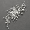 imageSWEETV Wedding Hair Comb Pearl Bride Hair Pins Flower Hair Piece Rhinestone Bridal Hair Accessories for Women and GirlsSliver02