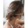 imageSWEETV Wedding Hair Comb Pearl Bride Hair Pins Flower Hair Piece Rhinestone Bridal Hair Accessories for Women and GirlsSliver02