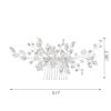 imageSWEETV Wedding Hair Comb Pearl Bride Hair Pins Flower Hair Piece Rhinestone Bridal Hair Accessories for Women and GirlsSliver03