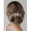 imageSWEETV Wedding Hair Comb Pearl Bride Hair Pins Flower Hair Piece Rhinestone Bridal Hair Accessories for Women and GirlsSliver03