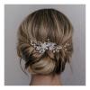imageSWEETV Bridal Hair Comb Clip Pin Rhinestone Pearl Wedding Hair Accessories for Bride Bridesmaid Silver01Silver