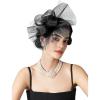 imageSWEETV Flower Fascinators Tea Party Hats for Women Formal Headwear for Kentucky Derby Cocktail Wedding Fancy Dress PartyBlack