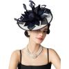 imageSWEETV Sinamay Kentucky Derby Hats Fascinators for Women Tea Party Hats for Church Cocktail Wedding Fancy Dress PartySet3 Tibetan Blue