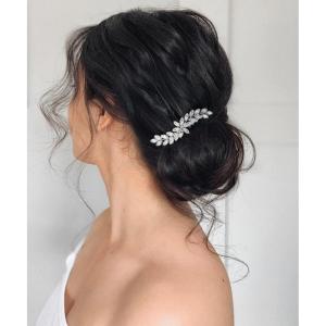 imageSWEETV Rhinestone Crystal Hair Accessories  Retro Bridal Hairpiece Sparkly Side Comb for Brides Bridesmaids Women and Girls