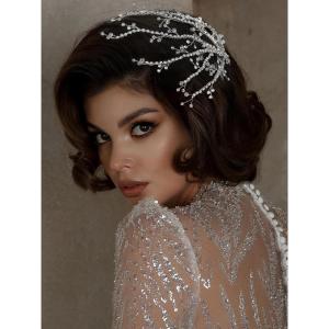 imageSWEETV Wedding Hair Comb Bridal Hair Pieces Rhinestone Bride Hair Clips Crystal Bridal Headband Elegant Hair Vine Sparkling Wedding Hair Accessories for Women and GirlsSilverA