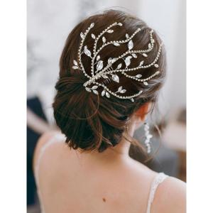 imageSWEETV Wedding Hair Comb Bridal Hair Pieces Rhinestone Bride Hair Clips Crystal Bridal Headband Elegant Hair Vine Sparkling Wedding Hair Accessories for Women and GirlsSilverB