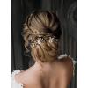 imageSWEETV 2Pcs Bridal Hair AccessoriesSilver Wedding Hair Pins Pieces With White Flowers for Brides1Gold