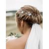 imageSWEETV 2Pcs Bridal Hair AccessoriesSilver Wedding Hair Pins Pieces With White Flowers for Brides2Silver