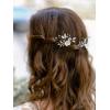imageSWEETV 2Pcs Bridal Hair AccessoriesSilver Wedding Hair Pins Pieces With White Flowers for Brides2Silver