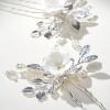imageSWEETV 2Pcs Bridal Hair AccessoriesSilver Wedding Hair Pins Pieces With White Flowers for Brides2Silver