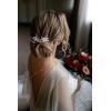 imageSWEETV 2Pcs Handmade Wedding Hair PinsFlower Bridal Hair PinBeaded Wedding Hair Accessories for Brides Silver