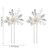 imageSWEETV 2Pcs Handmade Wedding Hair PinsFlower Bridal Hair PinBeaded Wedding Hair Accessories for Brides Silver