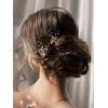 imageSWEETV 2Pcs Wedding Hair Pins Bridal Rhinestone Wedding Hair Accessories Hair Pieces for Brides BridesmiadSilverRose Gold