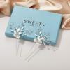 imageSWEETV 2Pcs Wedding Hair Pins Bridal Rhinestone Wedding Hair Accessories Hair Pieces for Brides BridesmiadSilverSilver