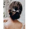 imageSWEETV 2Pcs Wedding Hair Pins Bridal Rhinestone Wedding Hair Accessories Hair Pieces for Brides BridesmiadSilverSilver