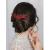 imageSWEETV 5 Pack Bridal Wedding Hair Side CombsUshaped Rhinestone Hair Pins Crystal Hair Pieces Hair Accessories for Women and Girls Bridesmaids Party PhotographyRedA