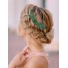 imageSWEETV 5 Pack Bridal Wedding Hair Side CombsUshaped Rhinestone Hair Pins Crystal Hair Pieces Hair Accessories for Women and Girls Bridesmaids Party PhotographyGreenA
