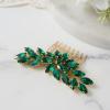 imageSWEETV 5 Pack Bridal Wedding Hair Side CombsUshaped Rhinestone Hair Pins Crystal Hair Pieces Hair Accessories for Women and Girls Bridesmaids Party PhotographyGreenA