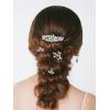 imageSWEETV 5 Pack Bridal Wedding Hair Side CombsUshaped Rhinestone Hair Pins Crystal Hair Pieces Hair Accessories for Women and Girls Bridesmaids Party PhotographySilverA