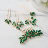 imageSWEETV 5 Pack Bridal Wedding Hair Side CombsUshaped Rhinestone Hair Pins Crystal Hair Pieces Hair Accessories for Women and Girls Bridesmaids Party PhotographyGreenA