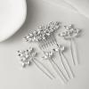 imageSWEETV 5 Pack Bridal Wedding Hair Side CombsUshaped Rhinestone Hair Pins Crystal Hair Pieces Hair Accessories for Women and Girls Bridesmaids Party PhotographySilverA