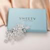 imageSWEETV Bridal Hair Comb Clip for WeddingHandmade Wedding Hair Accessories for Brides and BridesmaidSilverSliver