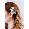 imageSWEETV Bridal Hair Comb Clip for WeddingHandmade Wedding Hair Accessories for Brides and BridesmaidSilverSliver