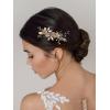 imageSWEETV Rhinestone Bride Wedding Hair clip Silver Crystal Bridal Hair comb Sparkly Hair Piece Gem Hair Accessories for WomenGirls ampamp BridesBridesmaidsgold