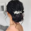 imageSWEETV Rhinestone Bride Wedding Hair clip Silver Crystal Bridal Hair comb Sparkly Hair Piece Gem Hair Accessories for WomenGirls ampamp BridesBridesmaidssilver