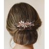 imageSWEETV Rhinestone Bride Wedding Hair clip Silver Crystal Bridal Hair comb Sparkly Hair Piece Gem Hair Accessories for WomenGirls ampamp BridesBridesmaidsgold
