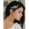 imageSWEETV Rhinestone Bride Wedding Hair clip Silver Crystal Bridal Hair comb Sparkly Hair Piece Gem Hair Accessories for WomenGirls ampamp BridesBridesmaidsSliver