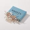 imageSWEETV Rhinestone Bride Wedding Hair clip Silver Crystal Bridal Hair comb Sparkly Hair Piece Gem Hair Accessories for WomenGirls ampamp BridesBridesmaidsgold