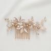 imageSWEETV Rhinestone Bride Wedding Hair clip Silver Crystal Bridal Hair comb Sparkly Hair Piece Gem Hair Accessories for WomenGirls ampamp BridesBridesmaidsgold
