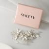 imageSWEETV Rhinestone Bride Wedding Hair clip Silver Crystal Bridal Hair comb Sparkly Hair Piece Gem Hair Accessories for WomenGirls ampamp BridesBridesmaidssilver