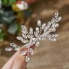 imageSWEETV Rhinestone Bride Wedding Hair clip Silver Crystal Bridal Hair comb Sparkly Hair Piece Gem Hair Accessories for WomenGirls ampamp BridesBridesmaidsSliver