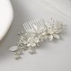 imageSWEETV Rhinestone Bride Wedding Hair clip Silver Crystal Bridal Hair comb Sparkly Hair Piece Gem Hair Accessories for WomenGirls ampamp BridesBridesmaidssilver