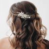 imageSWEETV Rhinestone Bride Wedding Hair clip Silver Crystal Bridal Hair comb Sparkly Hair Piece Gem Hair Accessories for WomenGirls ampamp BridesBridesmaidssilver