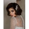 imageSWEETV Rhinestone Bride Wedding Hair clip Silver Crystal Bridal Hair comb Sparkly Hair Piece Gem Hair Accessories for WomenGirls ampamp BridesBridesmaidsgold