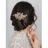 imageSWEETV Rhinestone Wedding Hair Comb Crystal Hair Pieces Bridal Side Combs Elegant Bride Hair Accessories Wedding Hair Clip for Women Girls BridesmaidGoldA