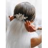 imageSWEETV Rhinestone Wedding Hair Comb Crystal Hair Pieces Bridal Side Combs Elegant Bride Hair Accessories Wedding Hair Clip for Women Girls BridesmaidGoldA
