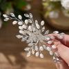 imageSWEETV Rhinestone Wedding Hair Comb Crystal Hair Pieces Bridal Side Combs Elegant Bride Hair Accessories Wedding Hair Clip for Women Girls BridesmaidSilverC