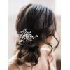 imageSWEETV Rhinestone Wedding Hair Comb Crystal Hair Pieces Bridal Side Combs Elegant Bride Hair Accessories Wedding Hair Clip for Women Girls BridesmaidSilverC