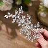imageSWEETV Rhinestone Wedding Hair Comb Crystal Hair Pieces Bridal Side Combs Elegant Bride Hair Accessories Wedding Hair Clip for Women Girls BridesmaidSilverB